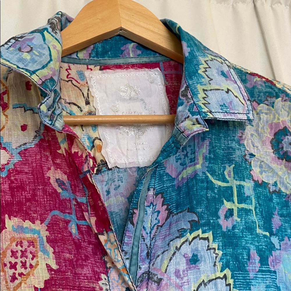 Multicolor Floral Button Down Shirt - Picture 2 of 7